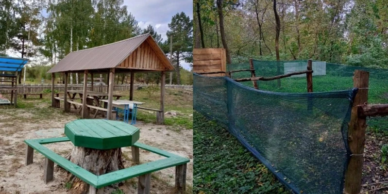 Arrangement of a tent camp in the village of Velyka Radohoshcha