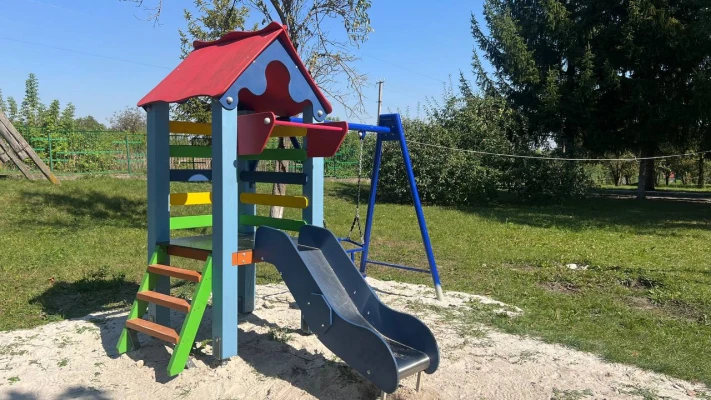 A new children's playground in the village of Kupyn
